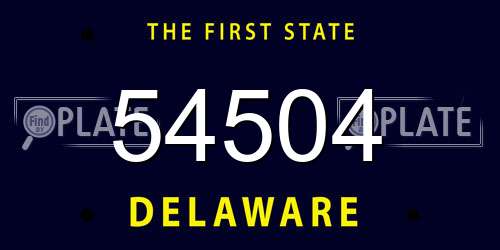 54504 Delaware License Plate
