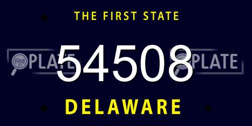 54508 Delaware License Plate