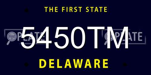 5450TM Delaware License Plate