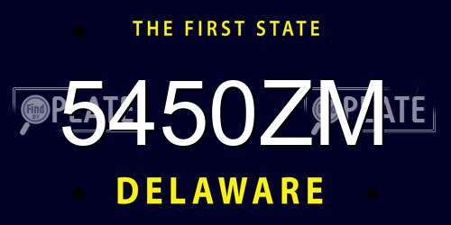 5450ZM Delaware License Plate
