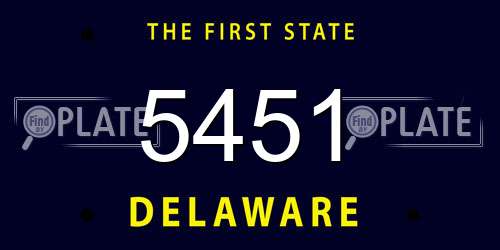 5451 Delaware License Plate
