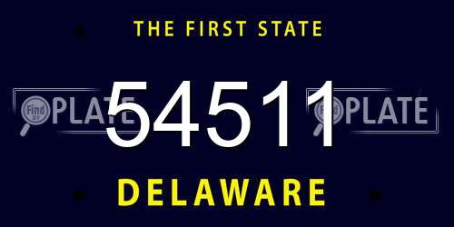 54511 Delaware License Plate