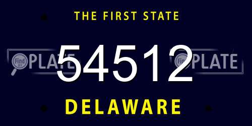54512 Delaware License Plate