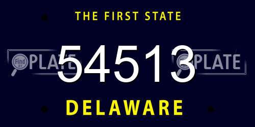 54513 Delaware License Plate