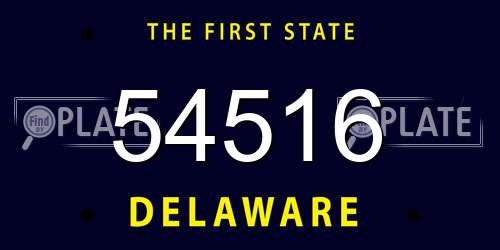 54516 Delaware License Plate