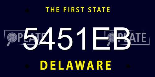 5451EB Delaware License Plate