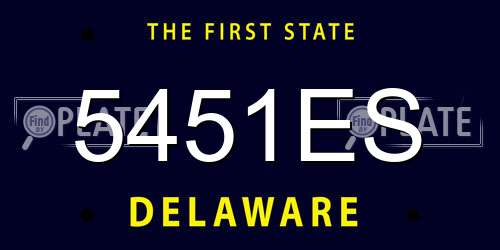 5451ES Delaware License Plate