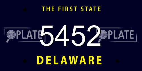 5452 Delaware License Plate