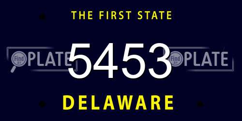 5453 Delaware License Plate