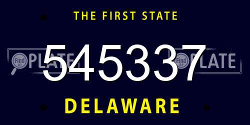 545337 Delaware License Plate