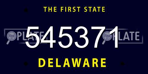 545371 Delaware License Plate
