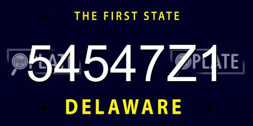 54547Z1 Delaware License Plate