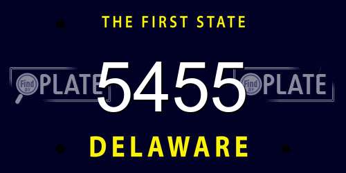 5455 Delaware License Plate