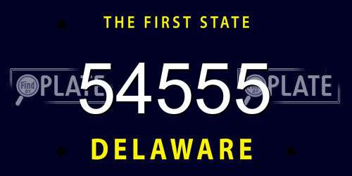 54555 Delaware License Plate