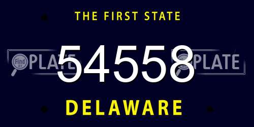 54558 Delaware License Plate