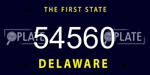 54560 Delaware License Plate