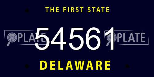 54561 Delaware License Plate