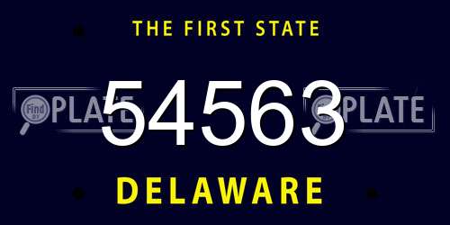 54563 Delaware License Plate