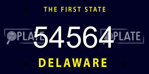 54564 Delaware License Plate