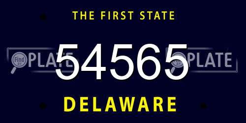 54565 Delaware License Plate
