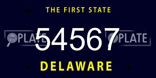 54567 Delaware License Plate