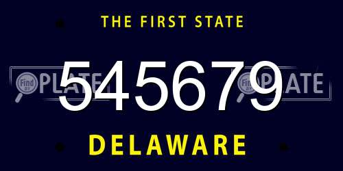 545679 Delaware License Plate