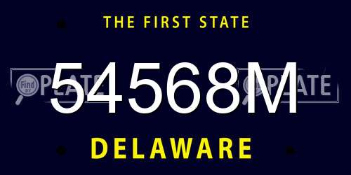 54568M Delaware License Plate