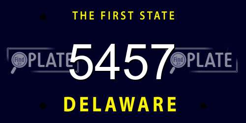 5457 Delaware License Plate