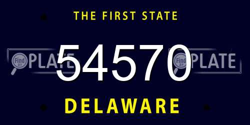 54570 Delaware License Plate