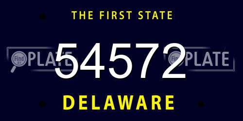 54572 Delaware License Plate