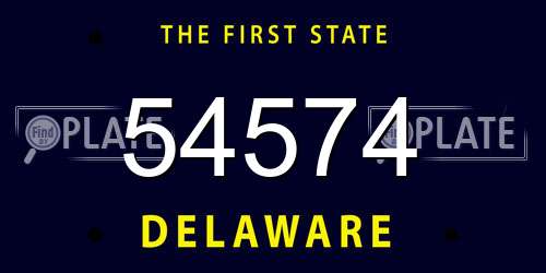 54574 Delaware License Plate