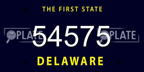 54575 Delaware License Plate