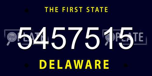 5457515 Delaware License Plate