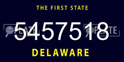 5457518 Delaware License Plate