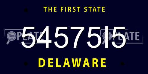 54575I5 Delaware License Plate