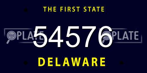 54576 Delaware License Plate