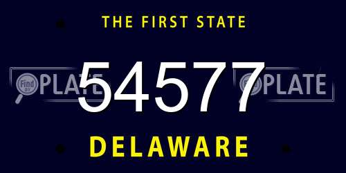 54577 Delaware License Plate