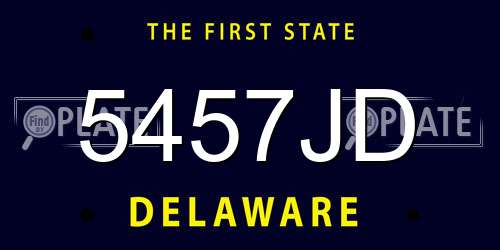 5457JD Delaware License Plate