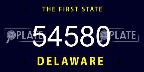 54580 Delaware License Plate