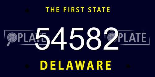 54582 Delaware License Plate