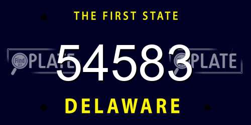 54583 Delaware License Plate