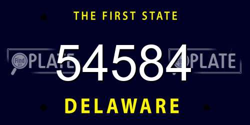54584 Delaware License Plate
