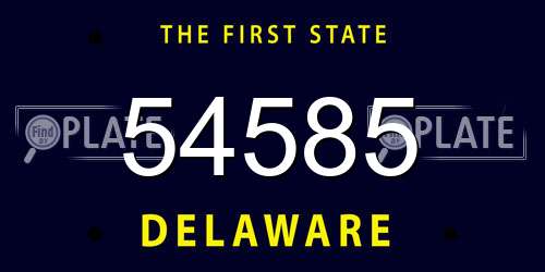 54585 Delaware License Plate