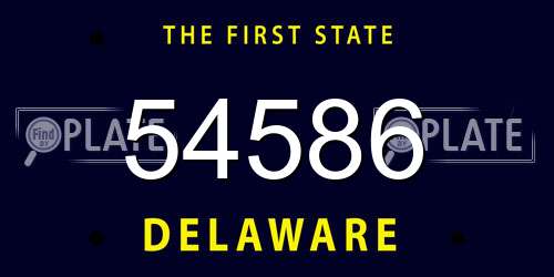 54586 Delaware License Plate