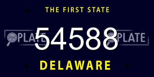 54588 Delaware License Plate