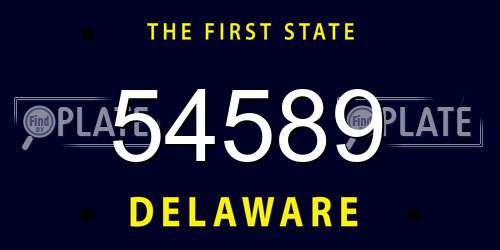 54589 Delaware License Plate