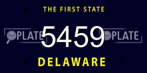 5459 Delaware License Plate