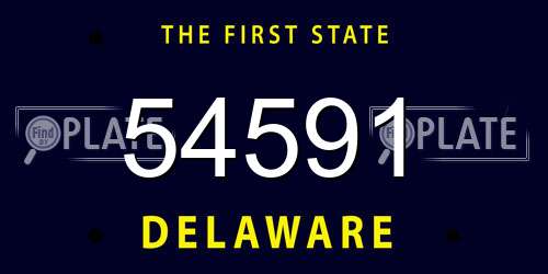 54591 Delaware License Plate