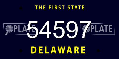 54597 Delaware License Plate