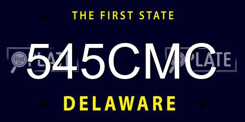 545CMC Delaware License Plate